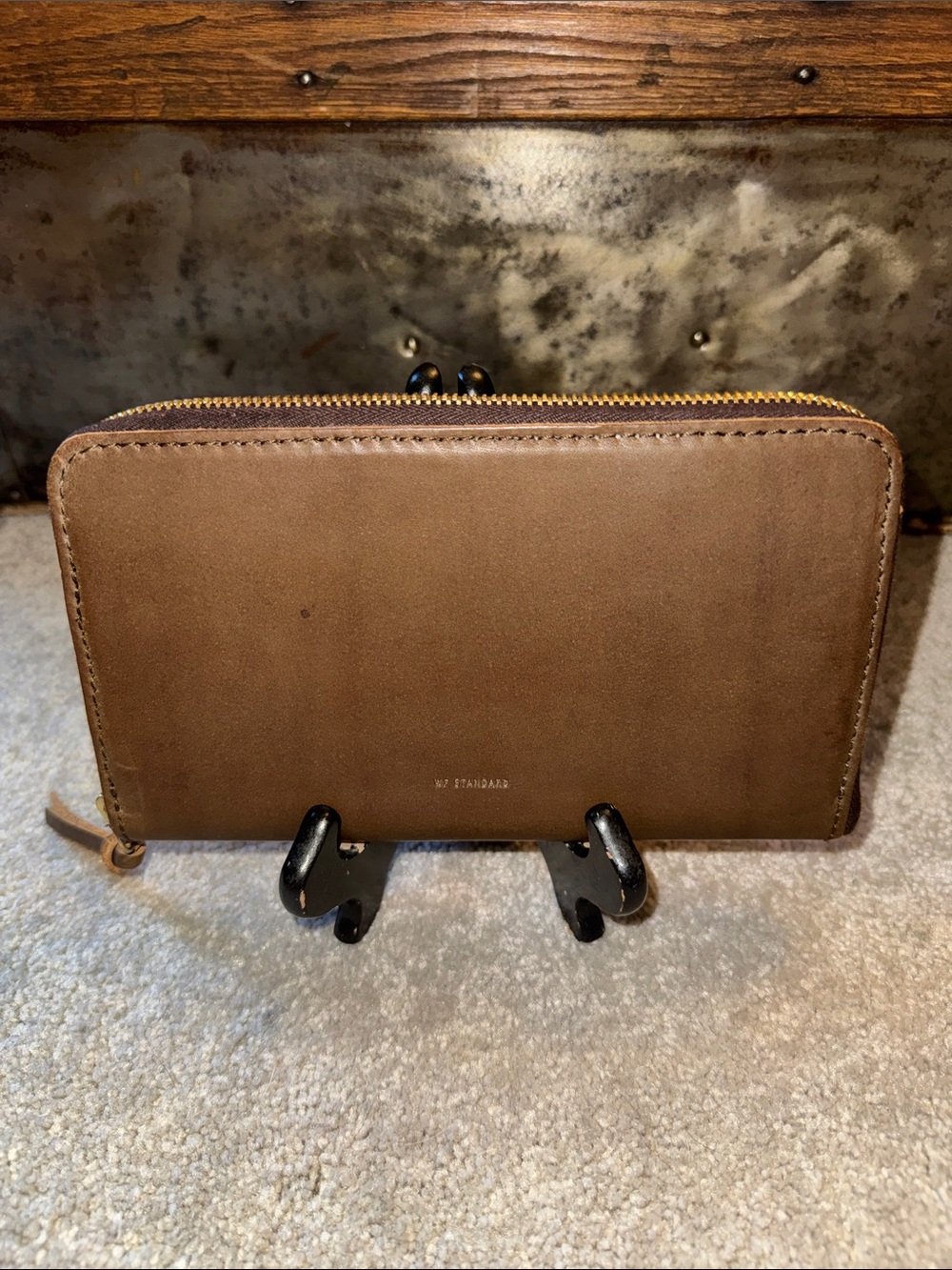 WP Standard Zip Around Brown Leather Long Wallet